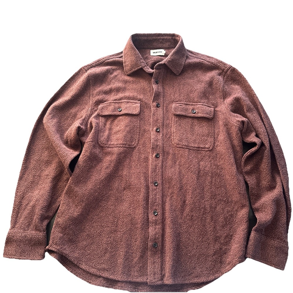 Taylor Stitch Mens The Ledge Shirt Mens 44 Burgundy Flannel Shirt